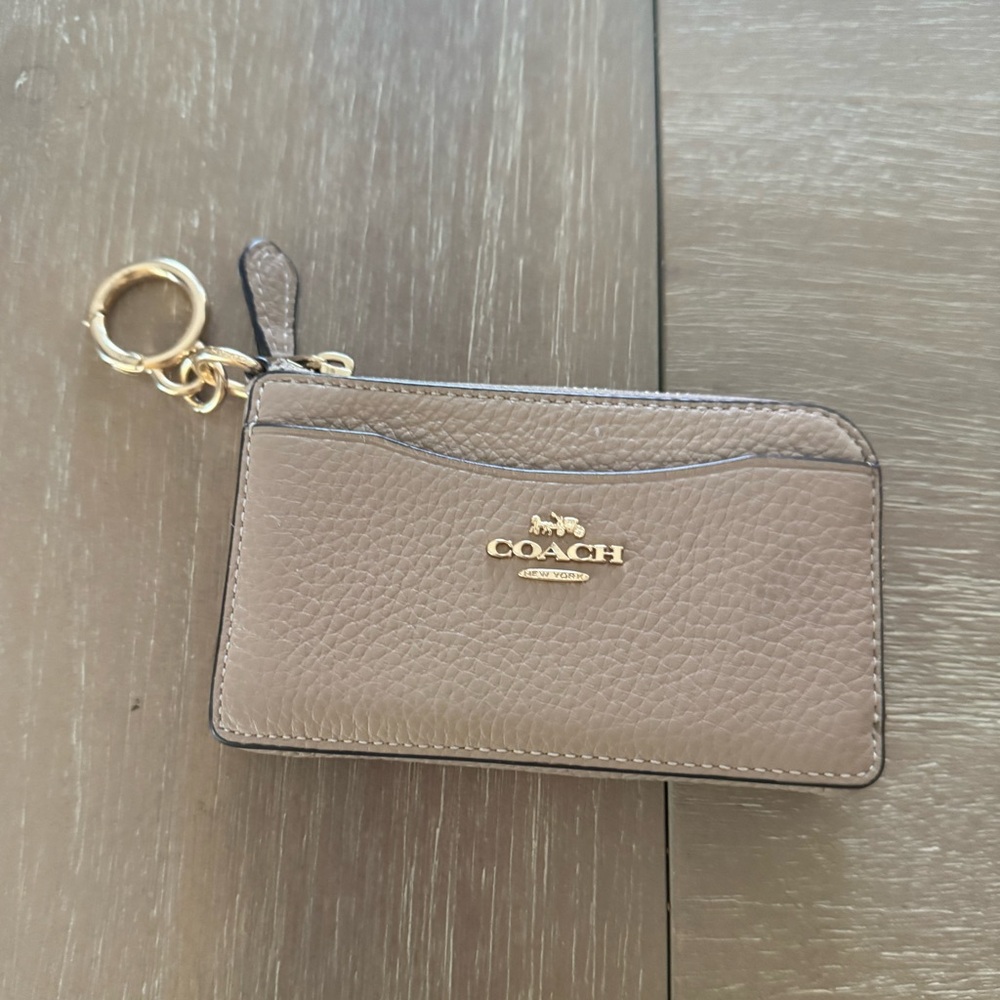 Coach Taupe Leather Key Holder